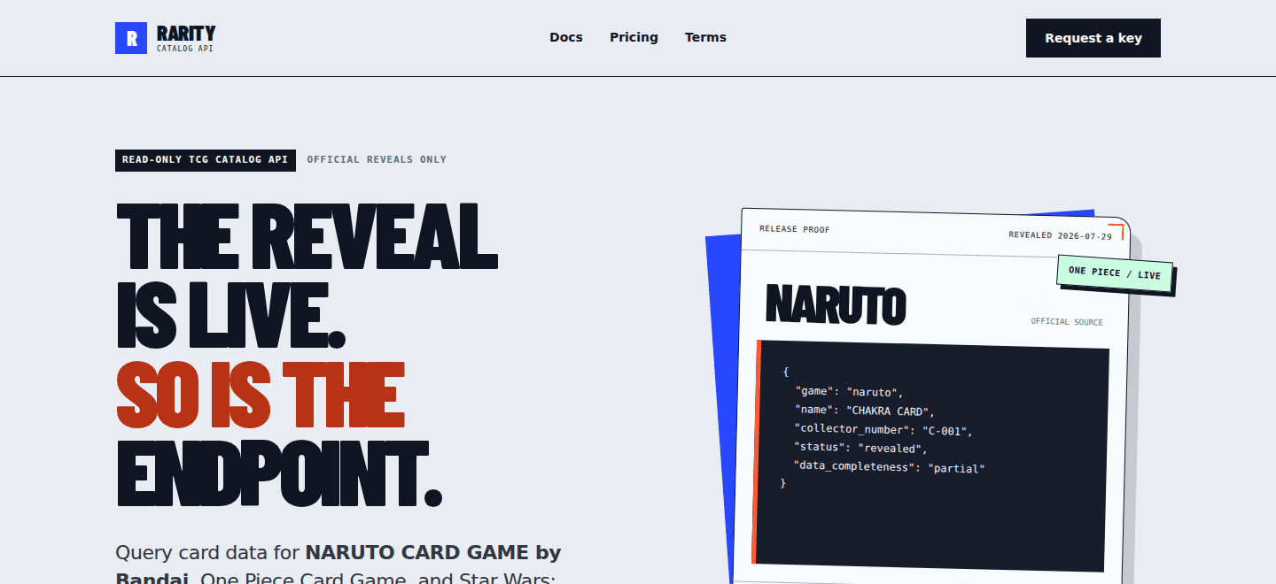 The Rarity home page