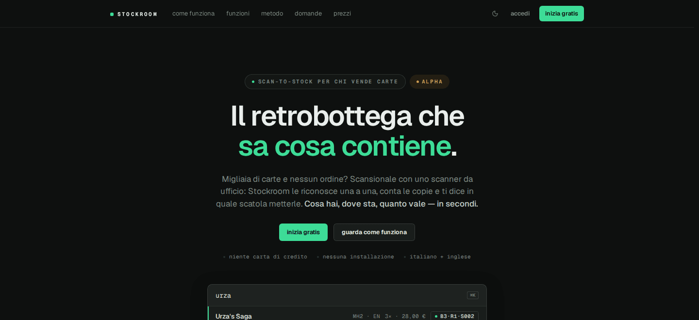 The Stockroom home page